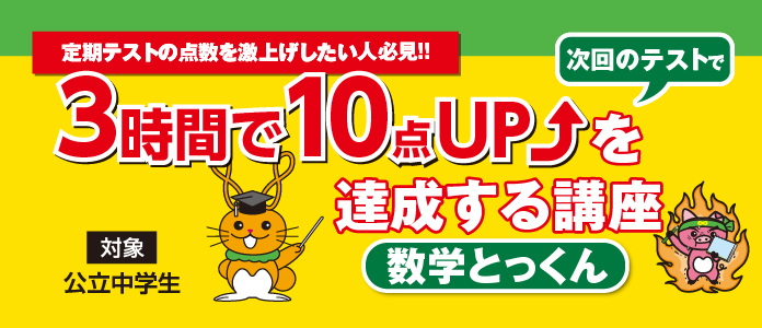 3時間で10点UPを達成する講座-数学とっくん-