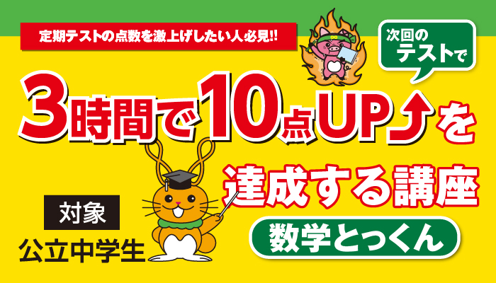 3時間で10点UPを達成する講座-数学とっくん-