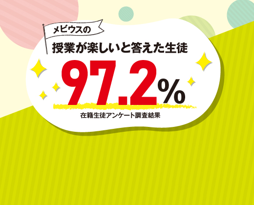 メビウスの授業が楽しいと答えた生徒97.2% 楽しいから成績も上がる 楽しいからやる気もアップする